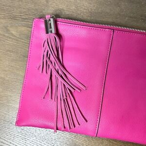 INC International Concepts Pink Faux Leather Tassel Wristlet‎ Clutch wristlet